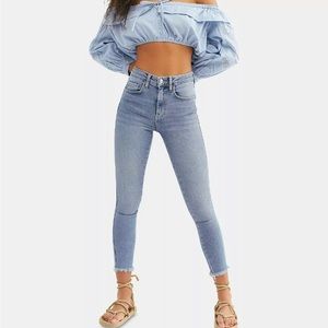NWT Free People Raw High-Rise Jegging Sierra Indigo Blue 29